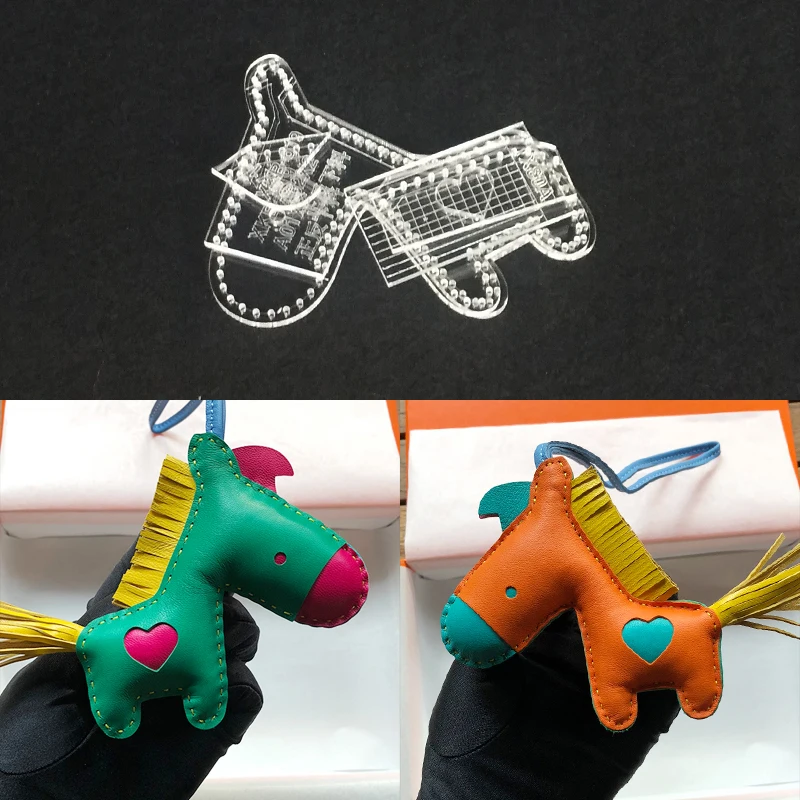 1 шт. DIY Кожа ремесло милый мини лошадь акриловый Шаблон трафарет шаблон брелок