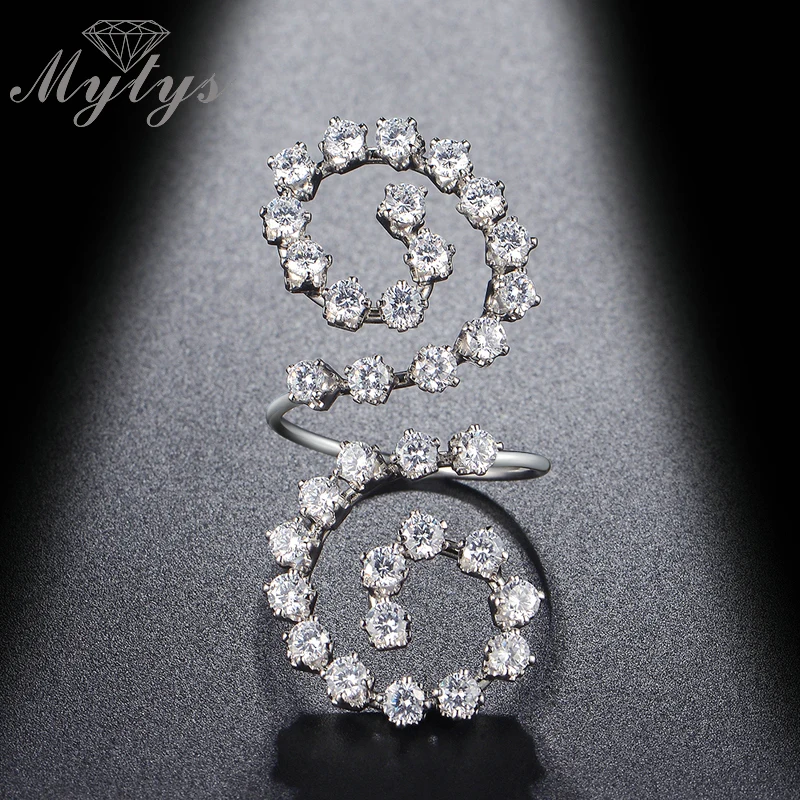Mytys регулируемое кольцо размера Открытое свободного манжета для женщин зубец