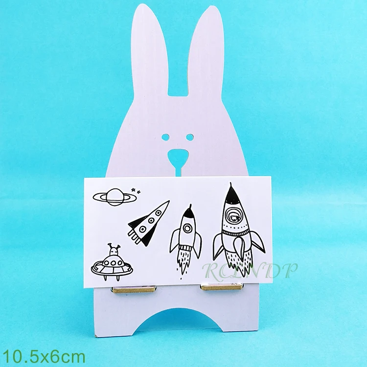 Водостойкая Временная тату наклейка Rocket Planet флэш поддельные тела Тато татуаж