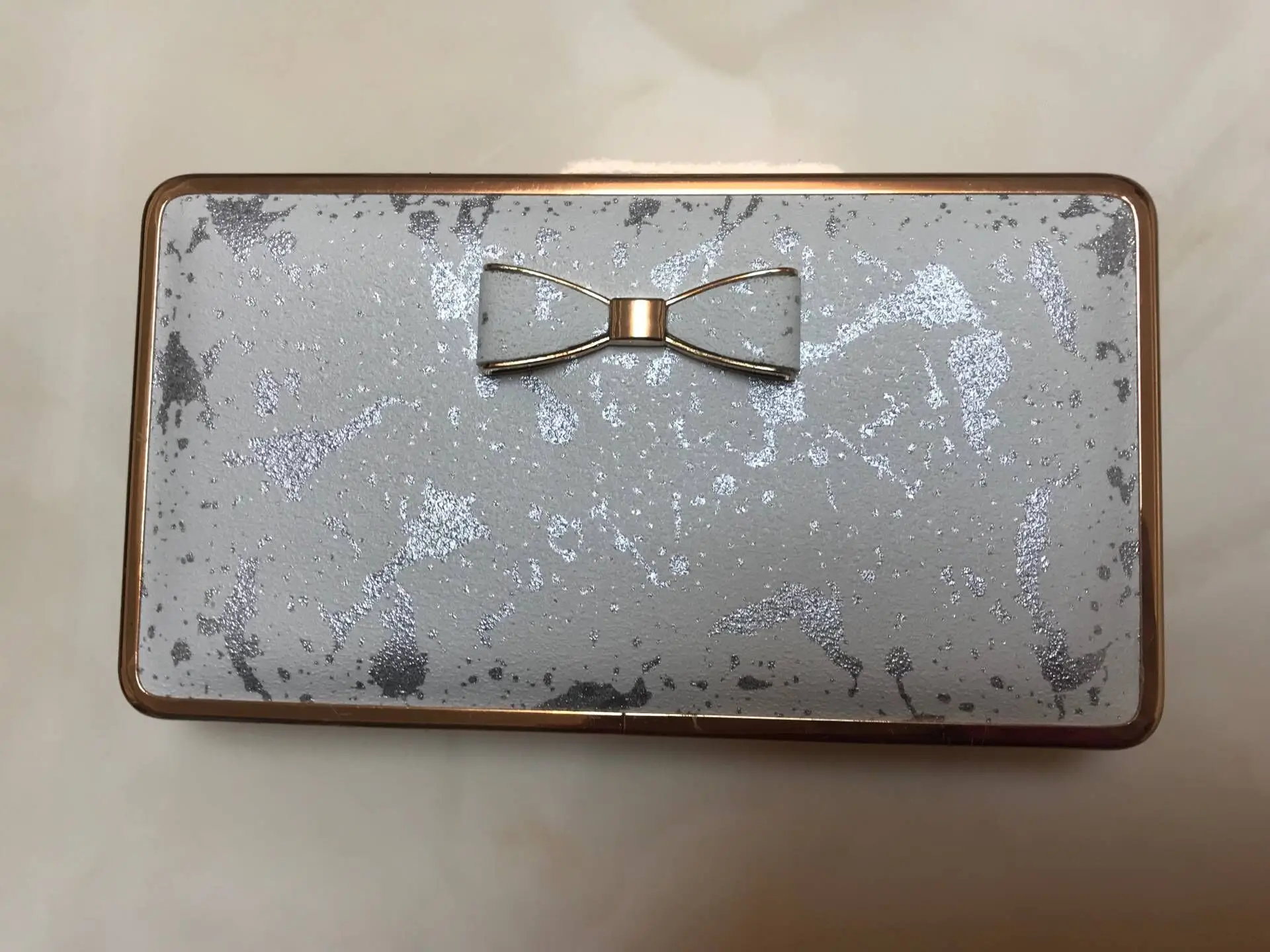 Серый Женские кошельки для телефона с бантом, Длинные кошельки, сумка для денег, сумка для монет, клатчи с цепочками, держатели для карт, Новое поступление - Цвет: Серый