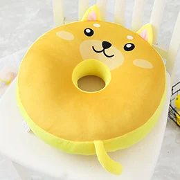 Yellow shiba inu dog Пончик подушки для животных мягкая круглая еда плюшевые подушки сиденья декор кролик Свинья медведь Пингвин цыпленок панда собака, коала - Цвет: Yellow shiba inu dog