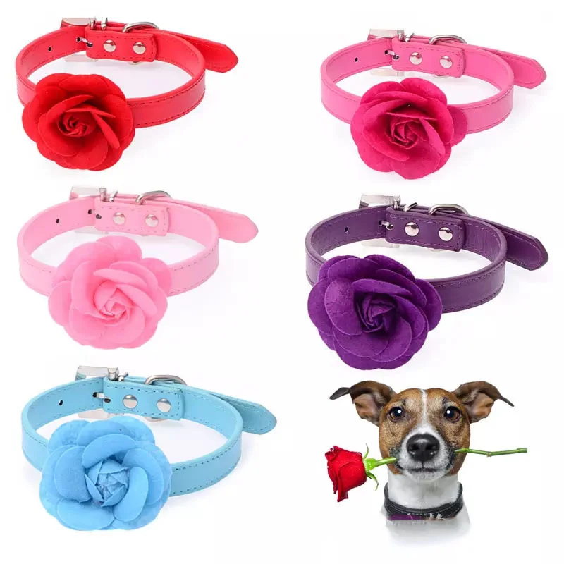 1 шт. ошейник для питомцев с милыми розами в форме цветка регулируемый прочный
