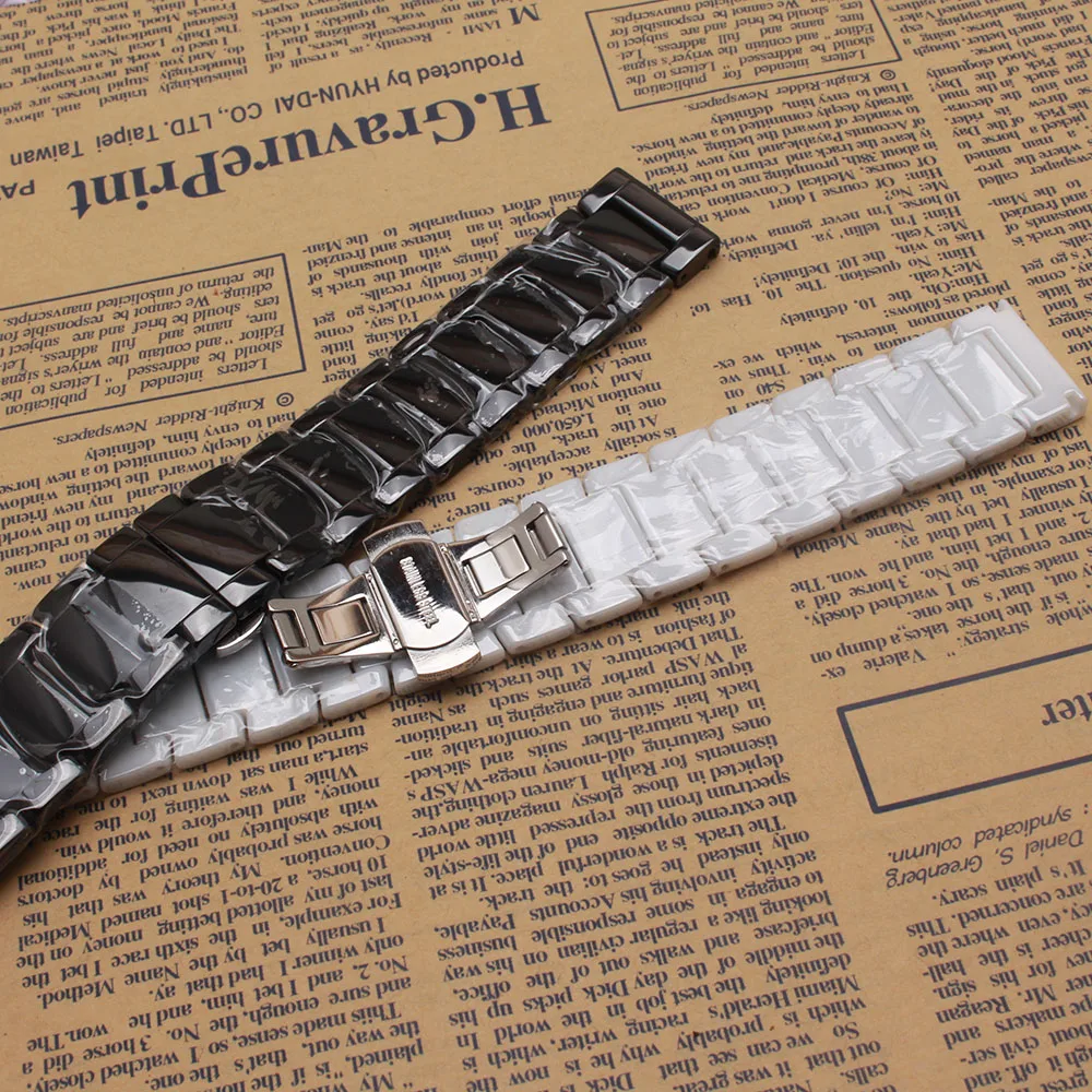 Ремешок керамический для наручных часов 22 мм с пряжкой бабочкой|bracelet watchbands|ceramic