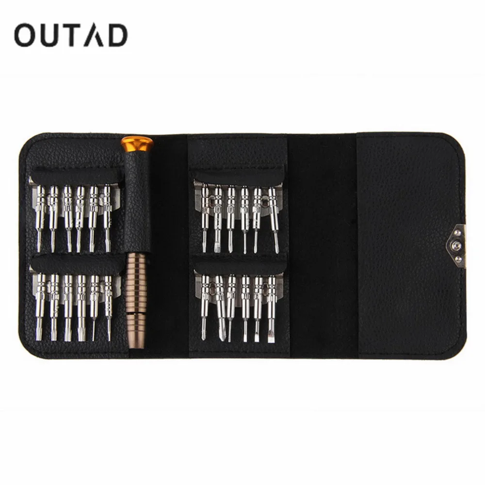 OUTAD 25 в 1 отвертка Набор инструментов для ремонта телефона 4S/5S iPad PC мобильный