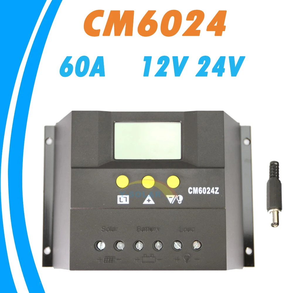 Контроллер заряда на солнечной батарее 60A ЖК дисплей PWM зарядка модель 12V24V