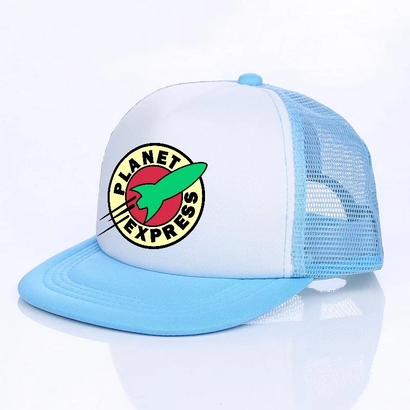 YF10704 Planet Express Rocket Ship Outdorr Mesh Hat For Men Women Futurama Bender Meme Snapback Caps Combat Robot Trucker Cap YF107 - Цвет: YF10704
