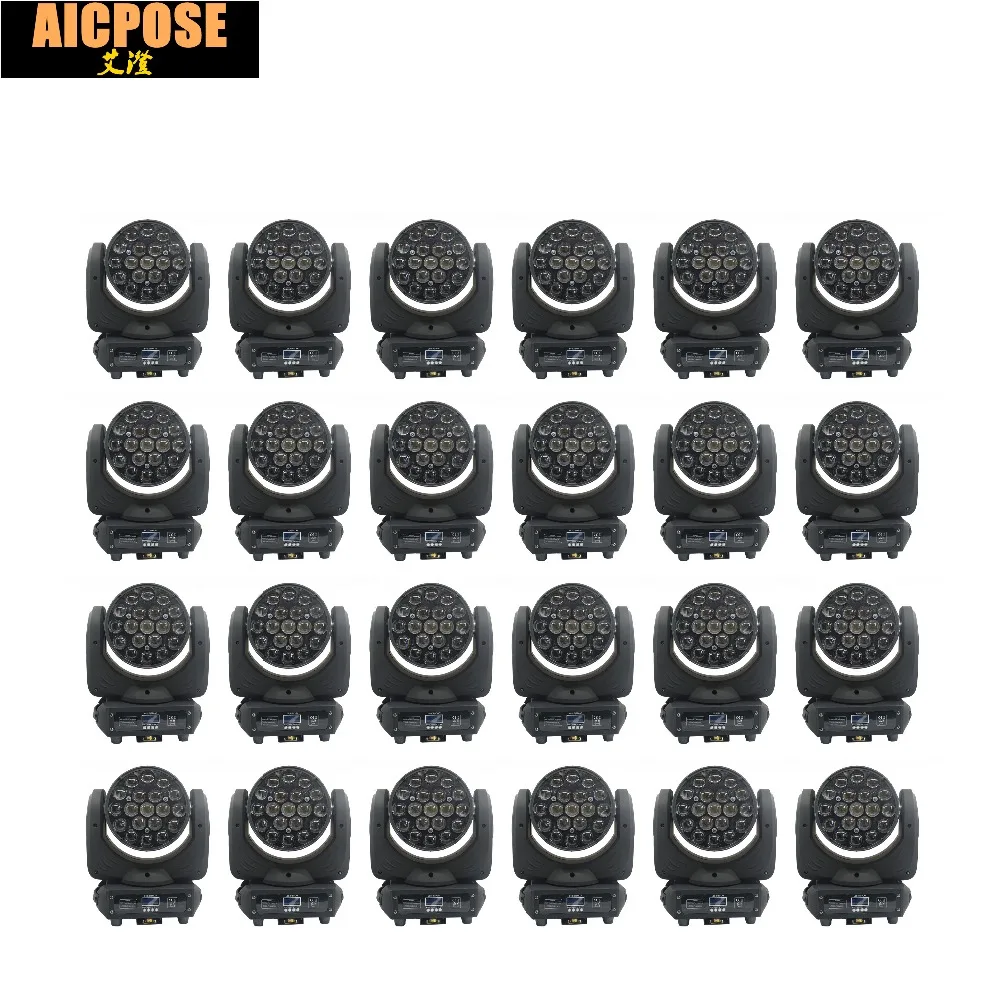24 шт./лот 19x15 Вт Led RGBW 4в1 Wash/Zoom Light DMX512 Moving Head профессиональное шоу сценическое