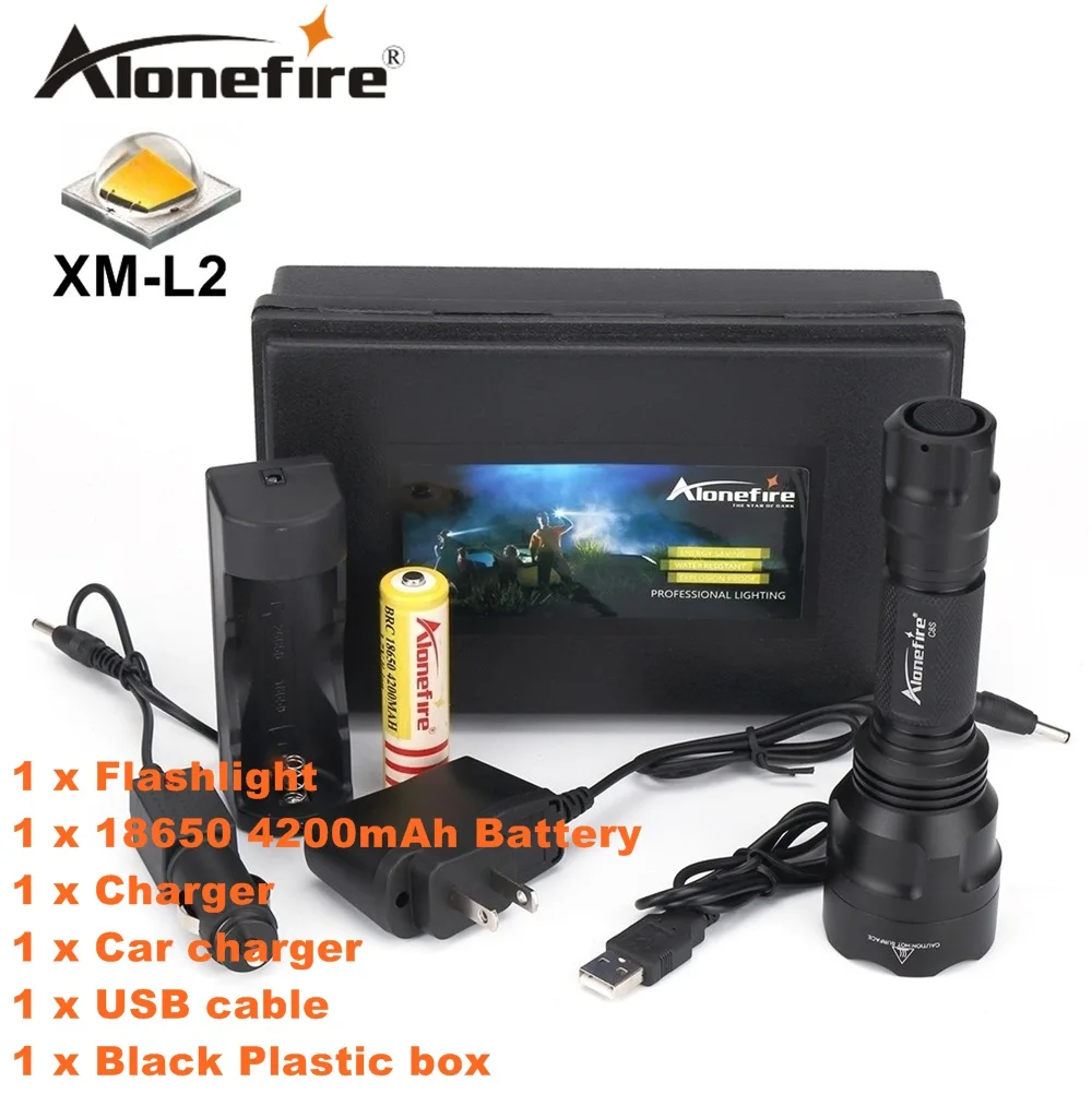 ALONEFIR C8 светодиодный фонарик Cree XM L T6 L2 U3 мощный фонарь lanterna охотничий для кемпинга
