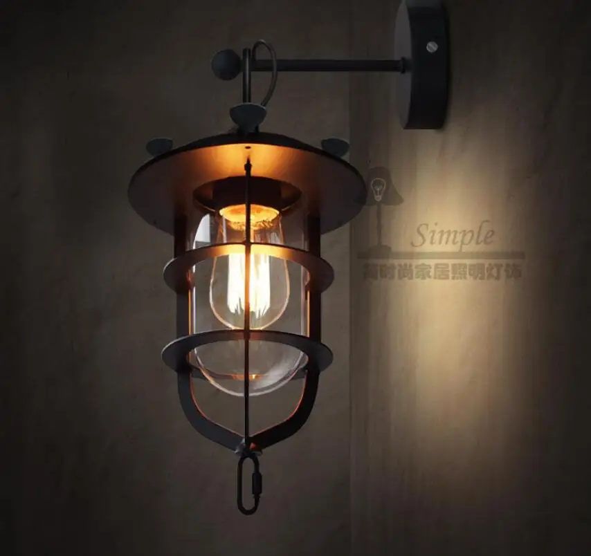 

Stylish personality retro attic iron industry garden retro wall lamp restaurant Coffee Salon studio dock wall lamp m