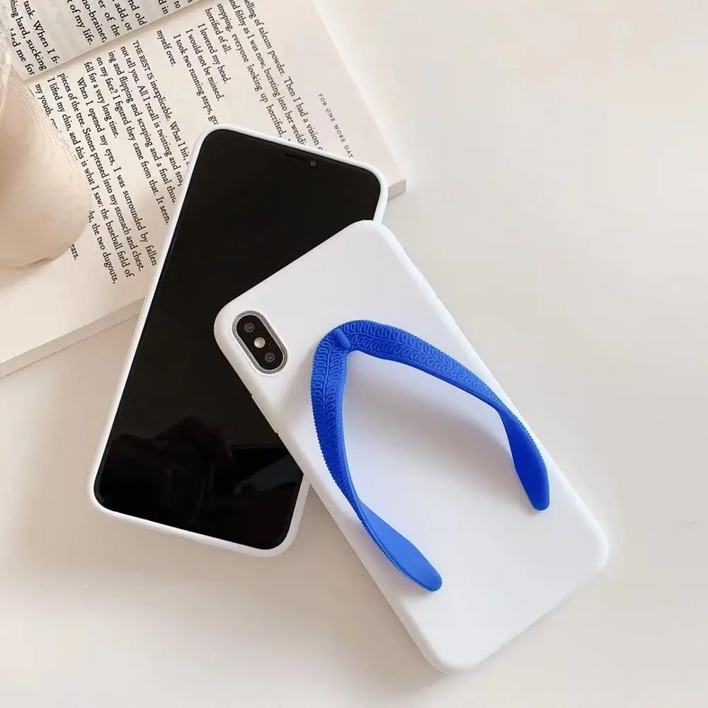 Забавные тапочки чехол для телефона iphone X XR XS Max 6 s 7 8 plus Модный Милый Летний дизайн