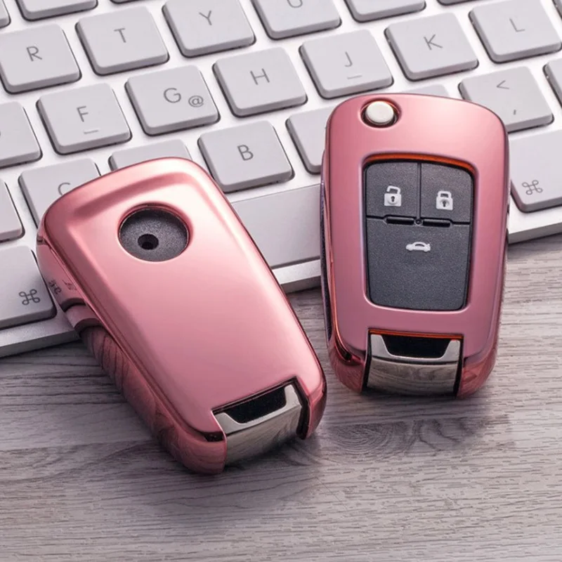 A-Pink Мягкий чехол для ключей из ТПУ с покрытием для Chevrolet Cruze Aveo Trax Opel Astra Corsa Meriva Zafira Antara J Mokka Buick - Название цвета: A-Pink