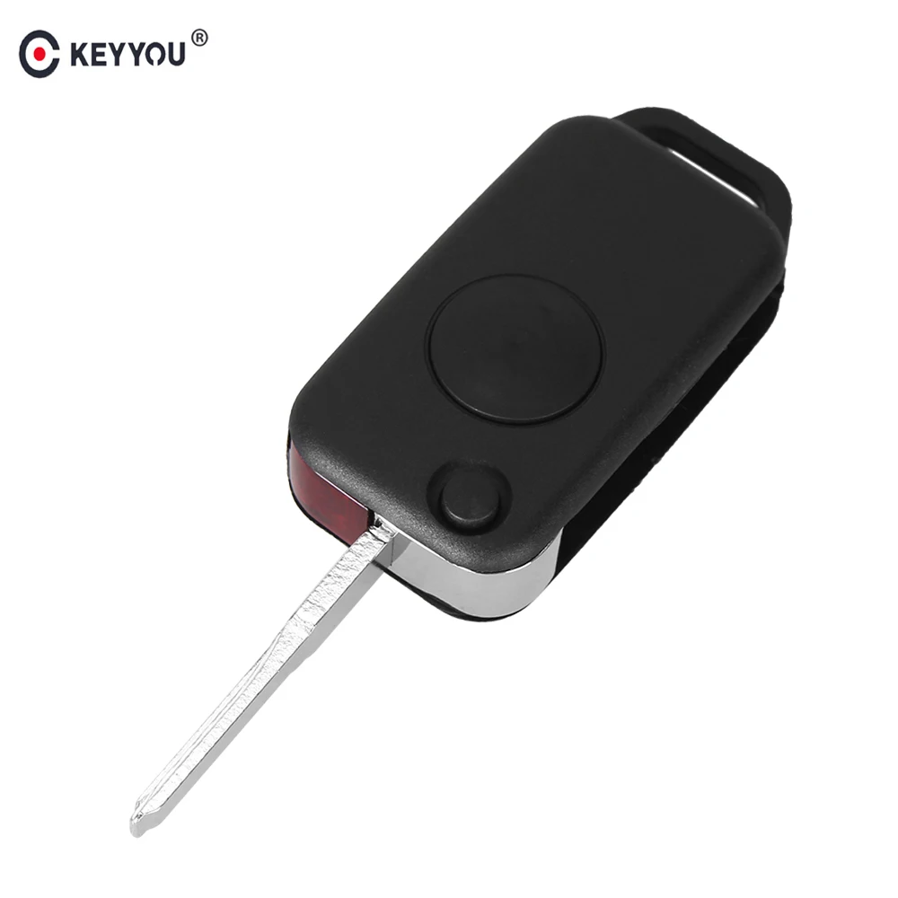 KEYYOU 10X Flip Folding Remote Key Shell 1 Buttons For Mercedes Benz W168 W124 W202 1984-2004 A C E Two Smart Uncut Blade | Автомобили и