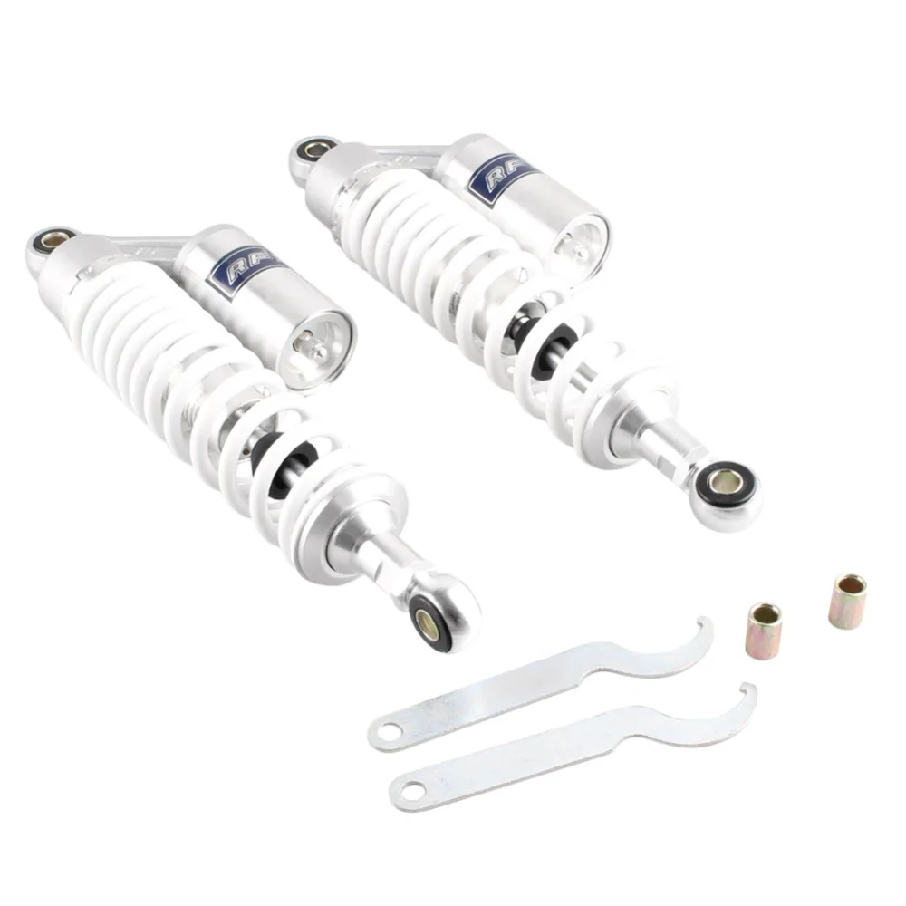 

13.5" 340mm Motorcycle A Pair Rear Air Shocks Absorber eye to eye Gokart White