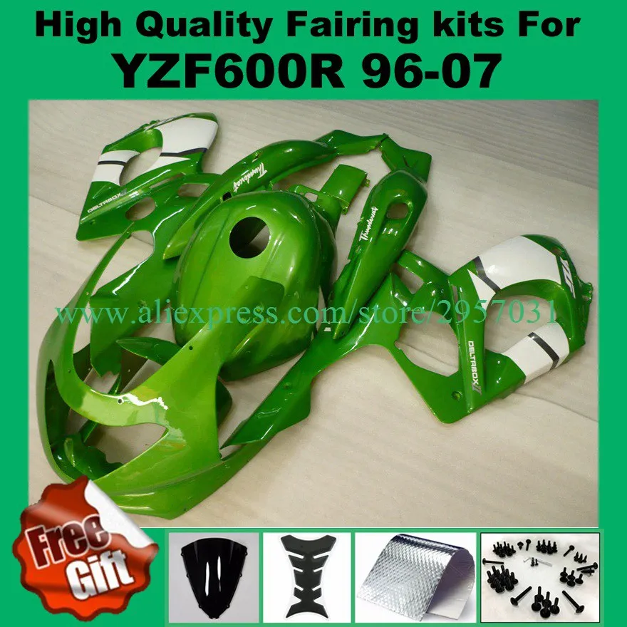 

Free screws+gifts For YAMAHA YZF600R 96-07 YZF 600R 600 Green white 96 97 98 99 00 01 02 03 04 05 06 07 Fairing