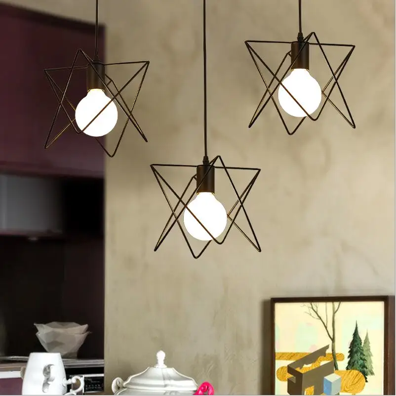 Винтажные сельские креативные маленькие металлические подвесные светильники