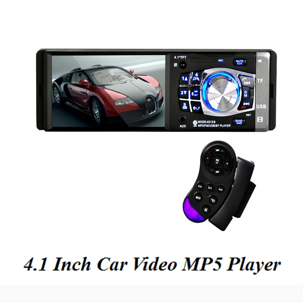 Hikity 4012B 4,1 дюймов 1 Din автомагнитола Авто Аудио Стерео FM bluetooth Поддержка камеры заднего вида рулевое колесо дистанционное управление