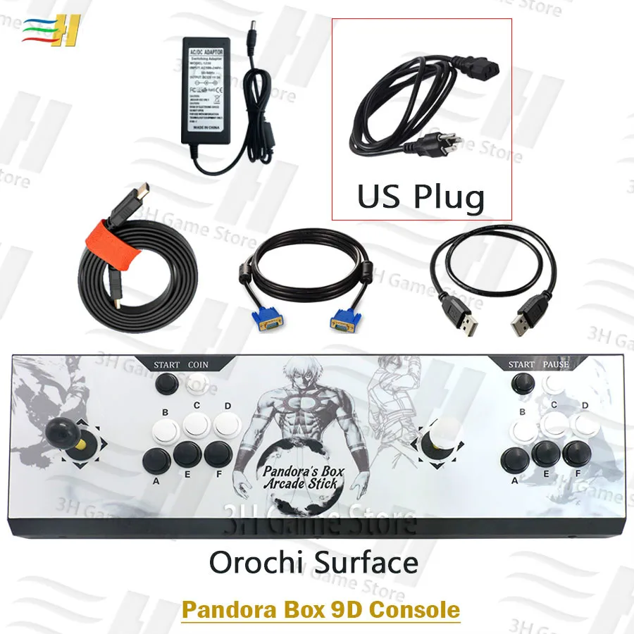 PB9d orochi US Pandora box 9d 2500 В 1 железная консоль аркадная игра контроллер Поддержка 3d игры консоль машина Поддержка 3P 4P usb подключение геймпад - Цвет: PB9d orochi US