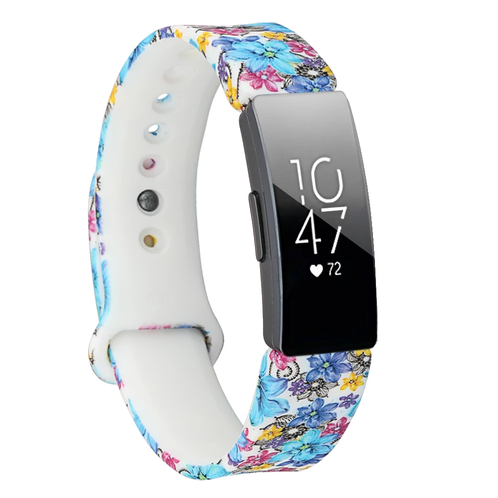 Силиконовый ремешок для Fitbit Inspire HR Flora, цветной смарт-ремешок для Fitbit Inspire/Inspire HR, аксессуары, маленький Ларг