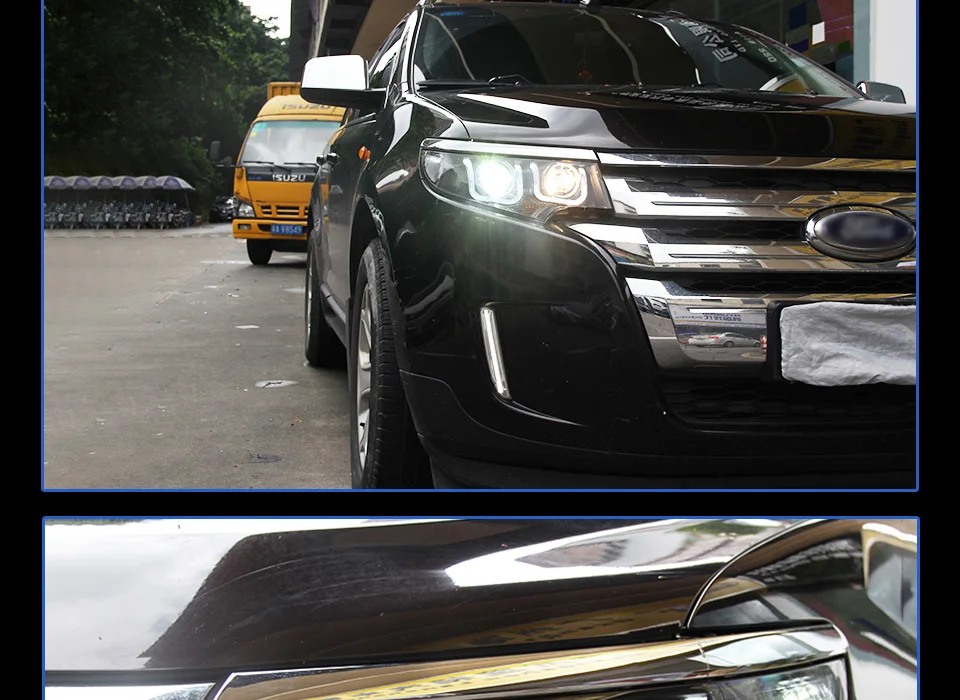 AKD автомобильный Стайлинг для Ford Edge фары 2012- Edge светодиодный фонарь DRL HID фара Angel Eye биксеноновые фары аксессуары