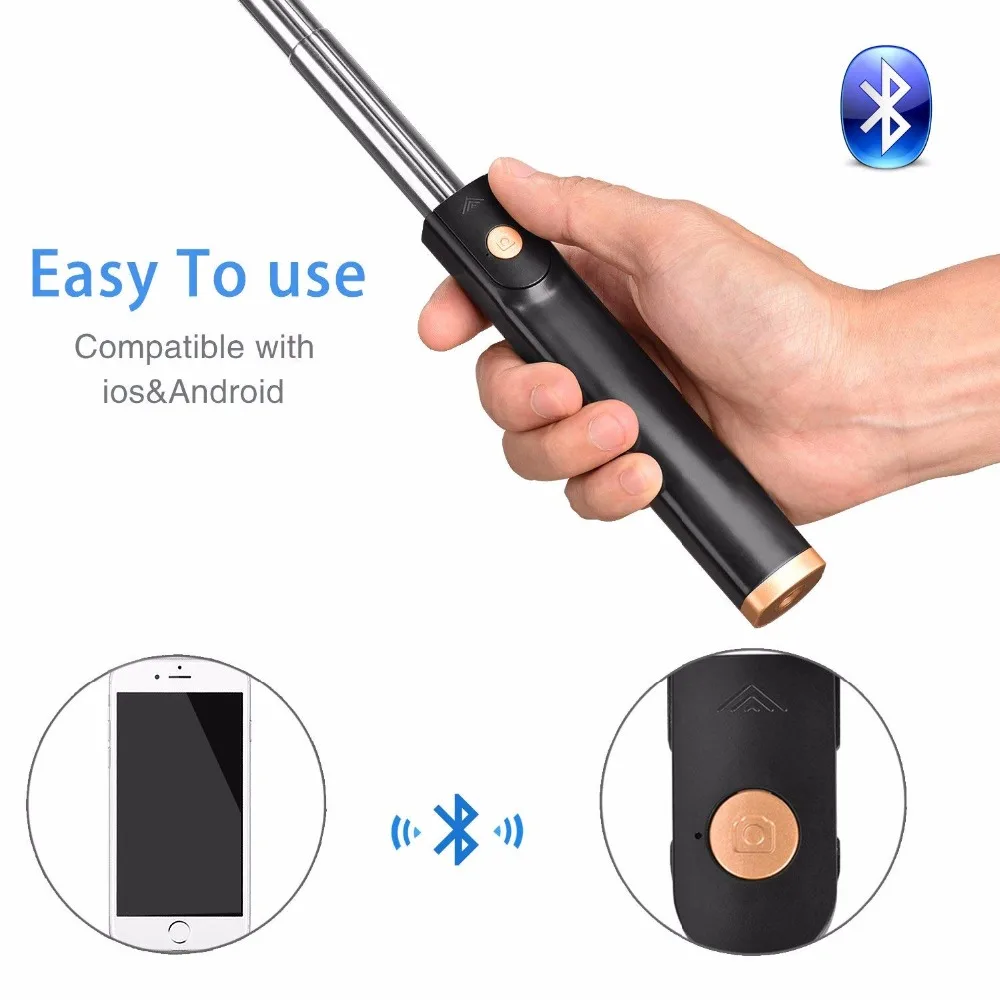 Duszake монопод селфи палка для смартфона палки Bluetooth Выдвижная штатив Gopro Xiaomi Iphone