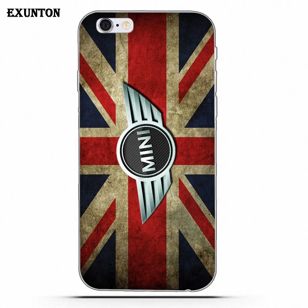 Mini Cooper Автомобильный логотип гоночный мягкий протектор для Apple iPhone 4 4S 5 5C SE 6 6S 7 8 Plus X
