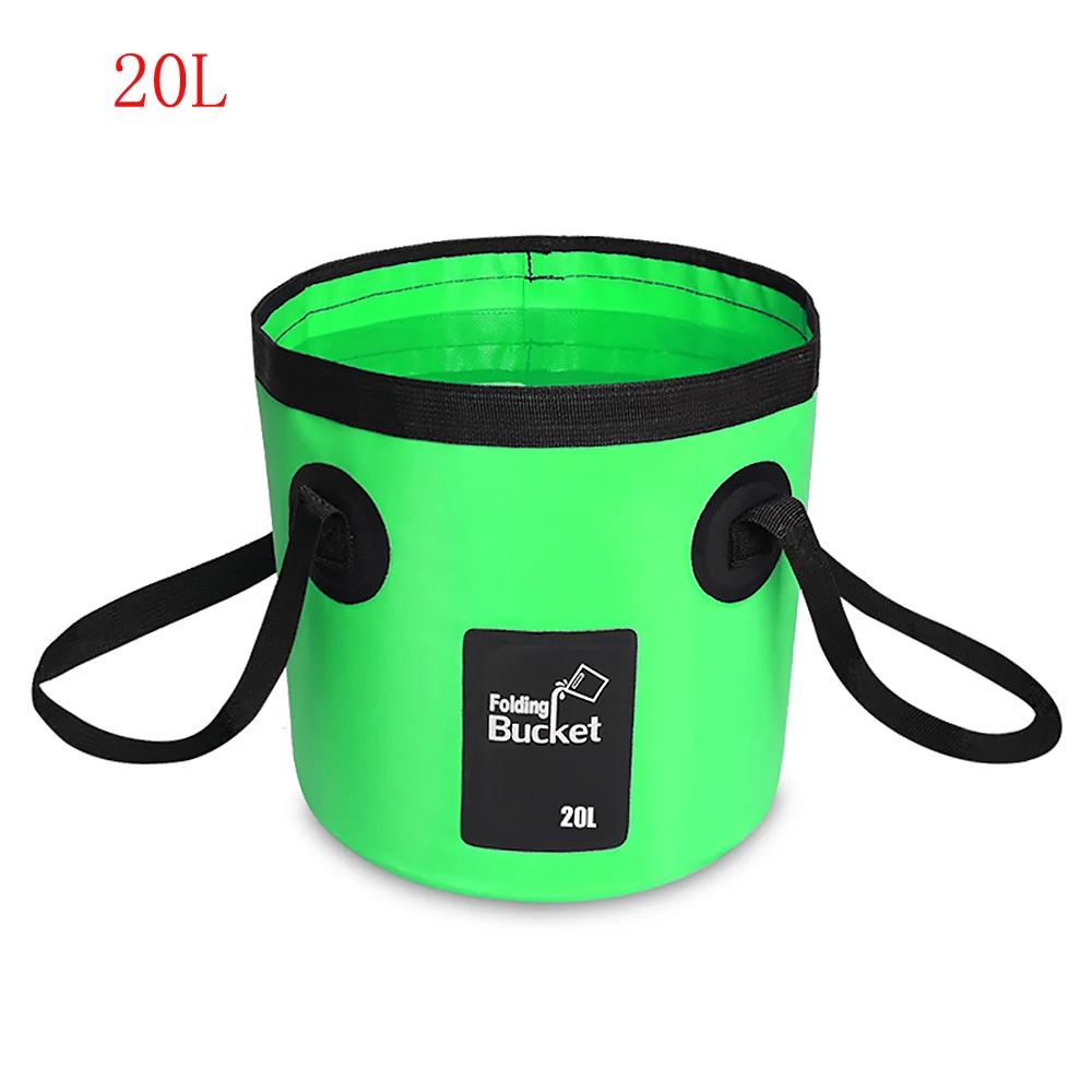 Green 20L 12L/20L водонепроницаемое ведро для воды, ведро для рыбалки на открытом воздухе, складной контейнер для воды для кемпинга, пикника, промывки, инструмент для рыбалки - Цвет: Green 20L