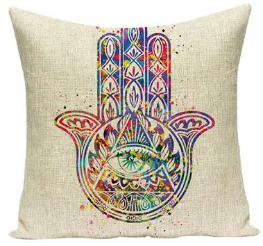 3 Southeast Asia Buddha Cushion Zen Meditation Buddha Statue Watercolor Musical Instruments Skull Pattern Creative Sofa Pillows - Цвет: 3