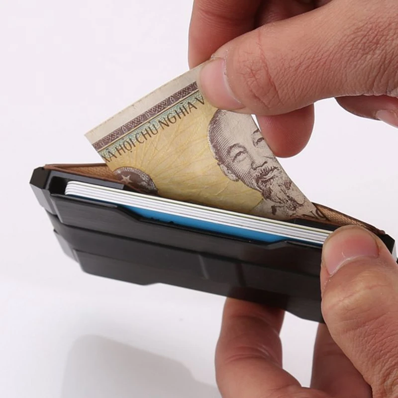 Лидер продаж компактный кошелек с блокировкой RFID деловые алюминиевые держатели