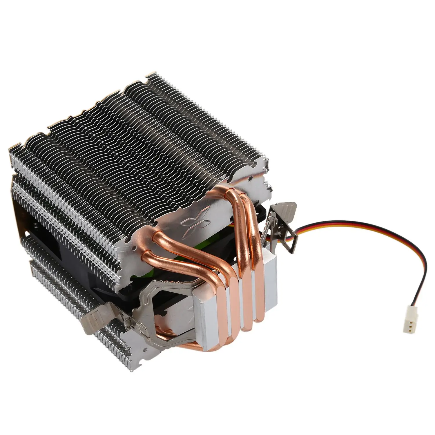 Lan Shu из чистой меди 4 тепловая трубка для 1366 1155 775 Intel/AMD Процессор теплоотвод 3 провод лампы один вентилятор(черный
