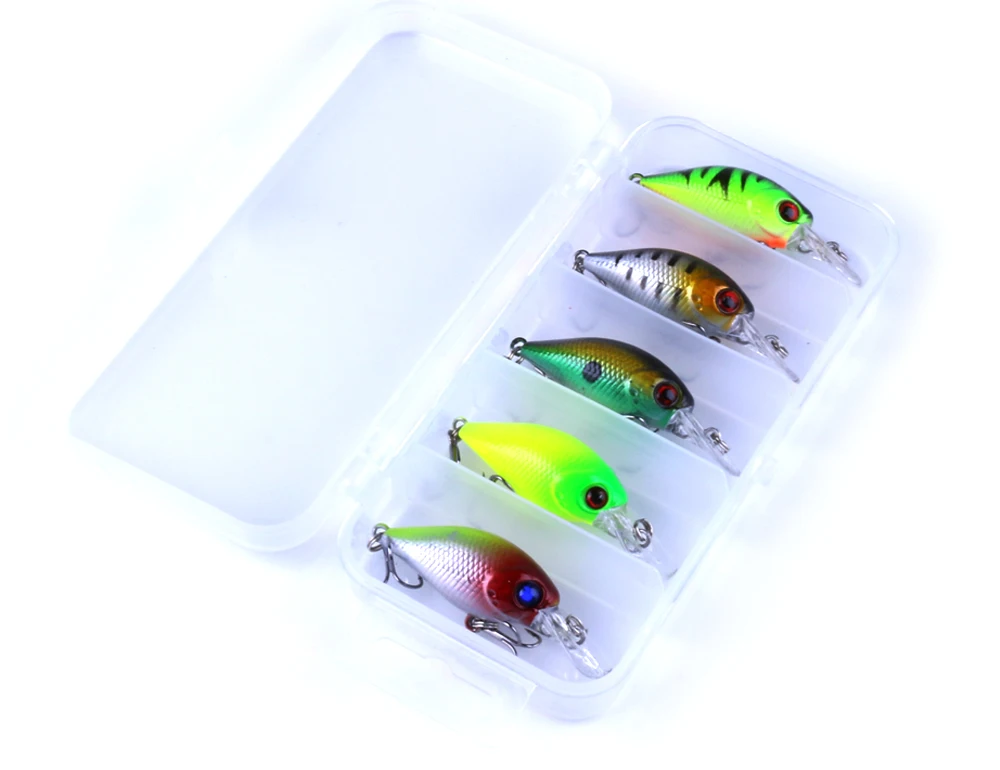 

5pc 4.2g Fishing Lure Kit Minnow floating Lure Crankbait Bait wobblers Pesca Jig Fishing Hook Set carp Fishing Tackle Box