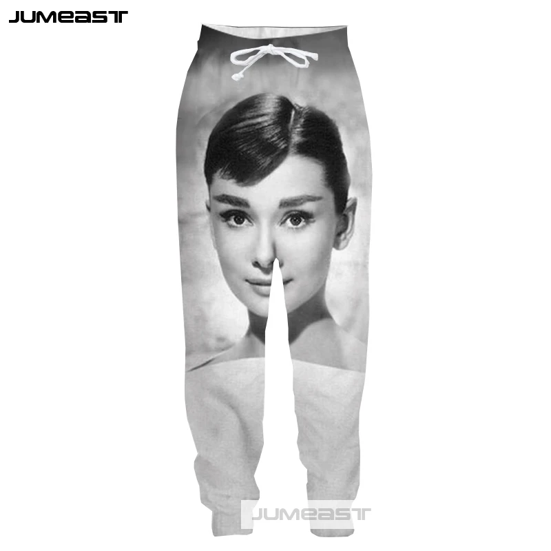 Jumeast новые 3D принтованные женские Одри Хепберн мужские/женские брюки модные