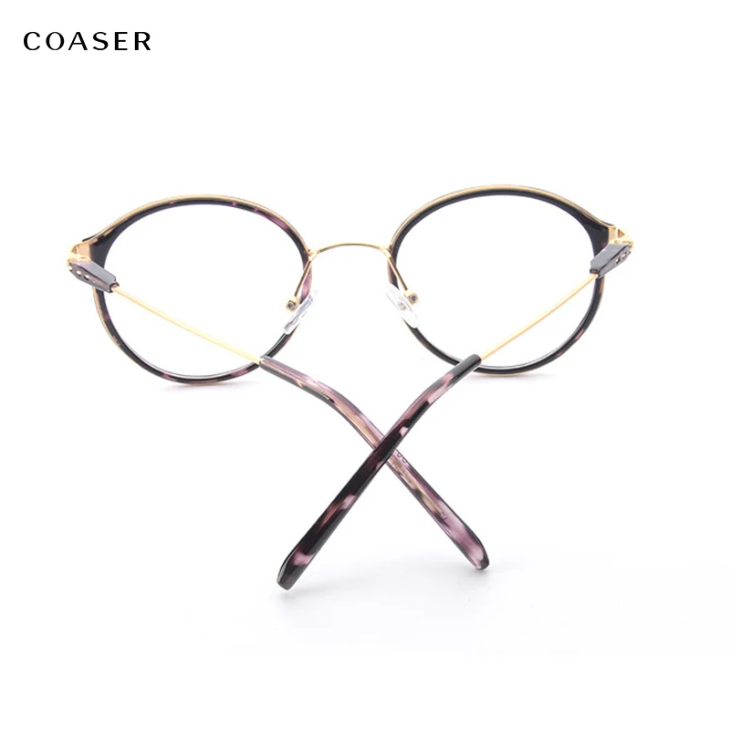 В винтажном стиле С модным металлическим TR90 очки для женщин ультра светильник