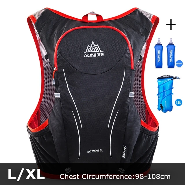 XL full set AONIJIE 5L обновлен уличная Сумка для бега рюкзаки Марафон Светоотражающие рюкзак для пеших прогулок, велопрогулок жилет-рюкзак против обезвоживания 2 цвета E906S - Цвет: XL full set