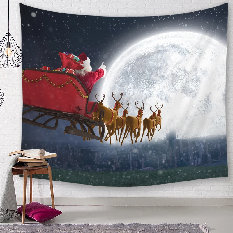 Santa Claus Printed Mandala Tapestry Wall Hanging Decoration Hippie Beach Throw Towel Yoga Mat | Дом и сад