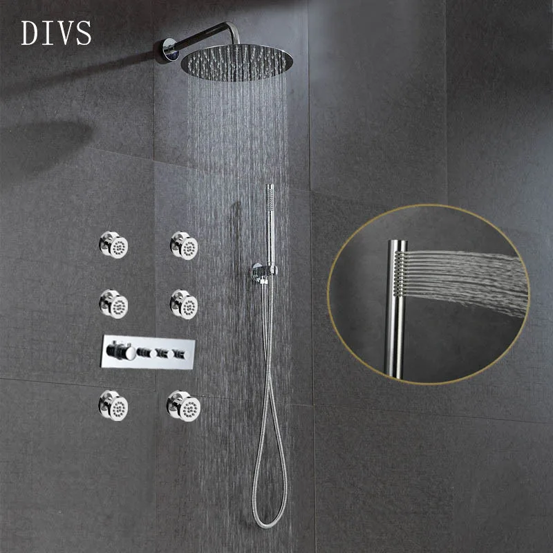 Круглый водосберегающий ультра тонкий 12 &quotдождевой Душ термостатический в