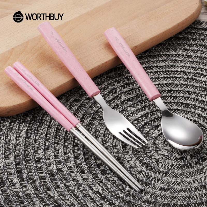 WORTHBUY комплект переносной посуды 304 столовые приборы из нержавеющей стали с