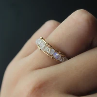 natural mmoonstone rings knuckle ring handmade gold filled birthday gift anillos mujer bague femme boho rings for women