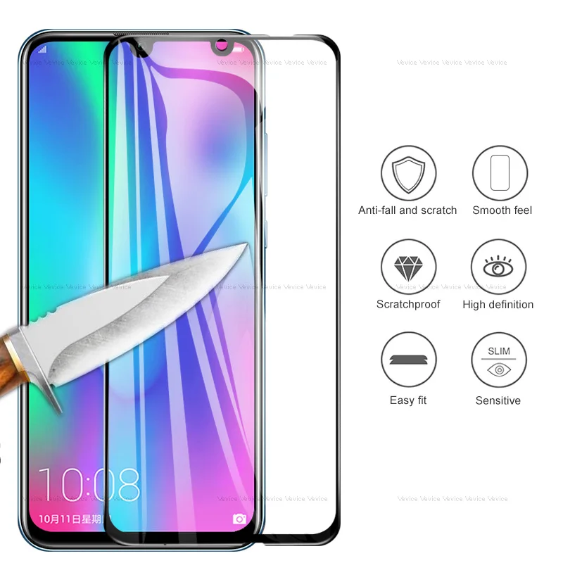 Изогнутое закаленное стекло 9D для Huawei Honor 8X 9 10 Lite защита экрана с полным клеем 10i 20i