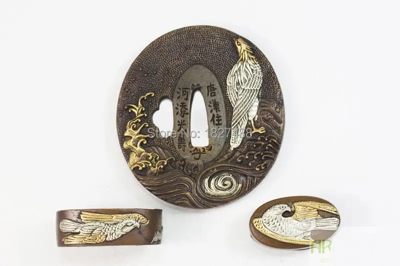 TFK038 самурайский Катана Орел и волна TSUBA фучи Кашира фитинги для DIY|eagle|fitting |
