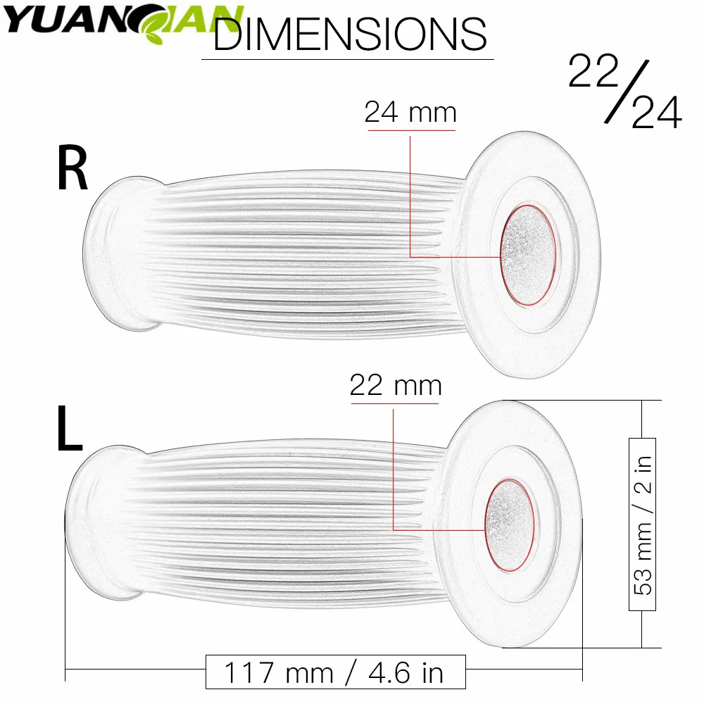 Новые винтажные мотоциклетные ручки Cafe Racer с резиновой ручкой 7/8 дюйма 22 мм для