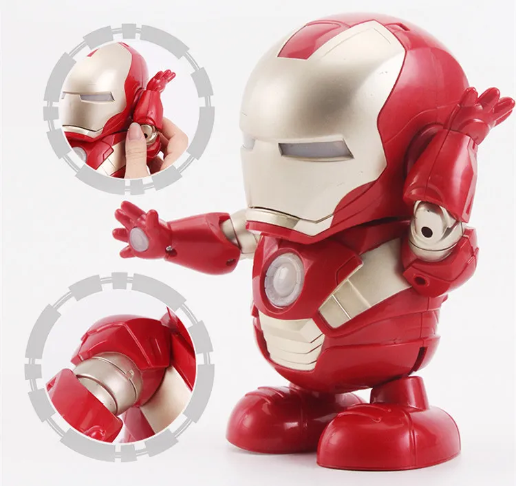 Игрушка для танцев Железный человек светодиодный фонарик со звуком Marvel Мстители