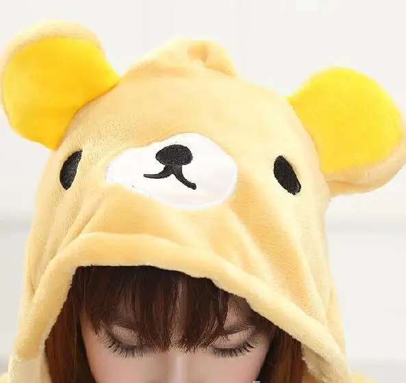 Прекрасный дешевые легко медведь Kigurumi пижамы Аниме Косплэй костюм для взрослых