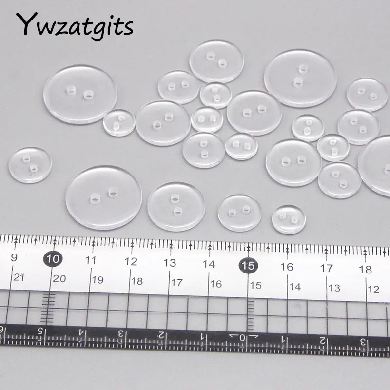 

Ywzatgits 9-20mm Transparent Buttons 2-Holes Resin ButtonS Garment DIY Sewing Accessories YE0410