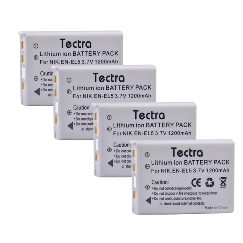 Tectra 4 шт. EN EL5 ENEL5 камера Bateria + USB двойное зарядное устройство для Nikon Coolpix 3700 4200 5200 5900