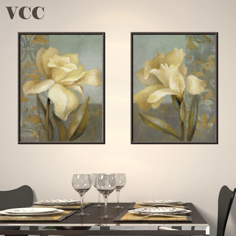 VCC 2 шт./компл. настенная живопись цветок картина Wall Art холст картины настенные