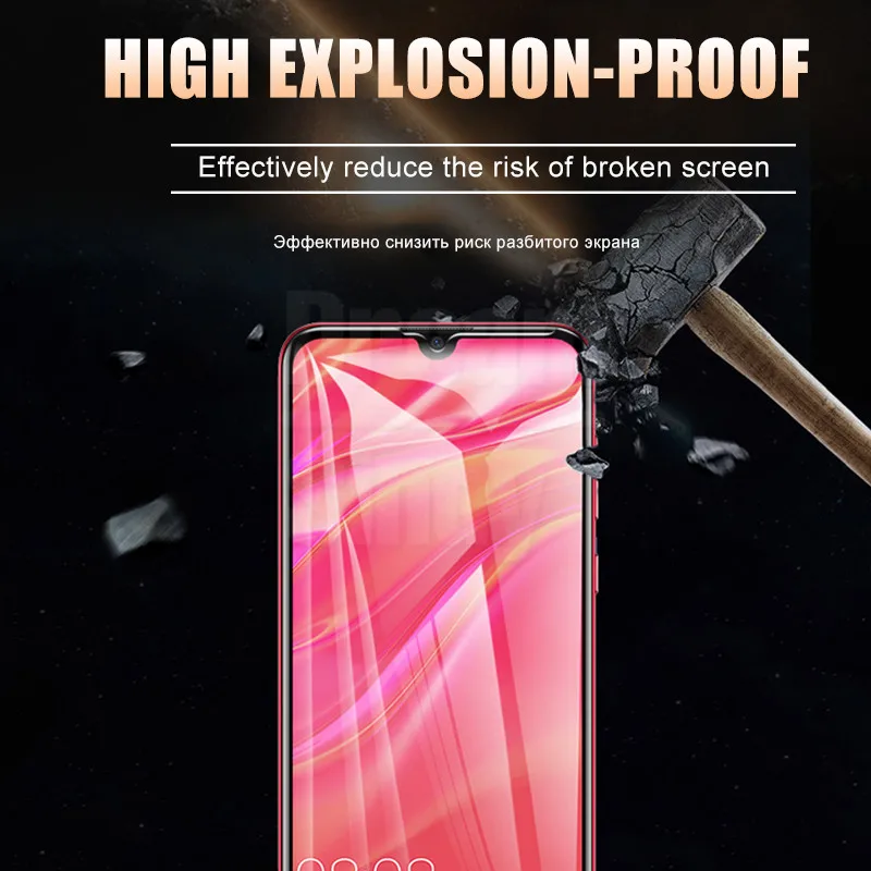 Закаленное стекло полное покрытие для huawei Y6 Y7 Y9 20D Защитная пленка для экрана для huawei P30 P20 Pro Lite защитное стекло