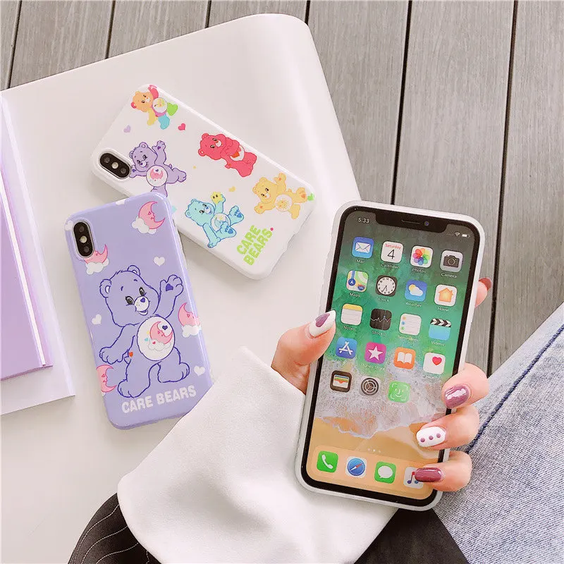 Мягкий силиконовый чехол с медведями для iphone x, чехол xs max xr, милый медведь, глянцевый чехол для телефона 6, для iphone 6s, 7, 8 plus, 7 plus, 8, 11