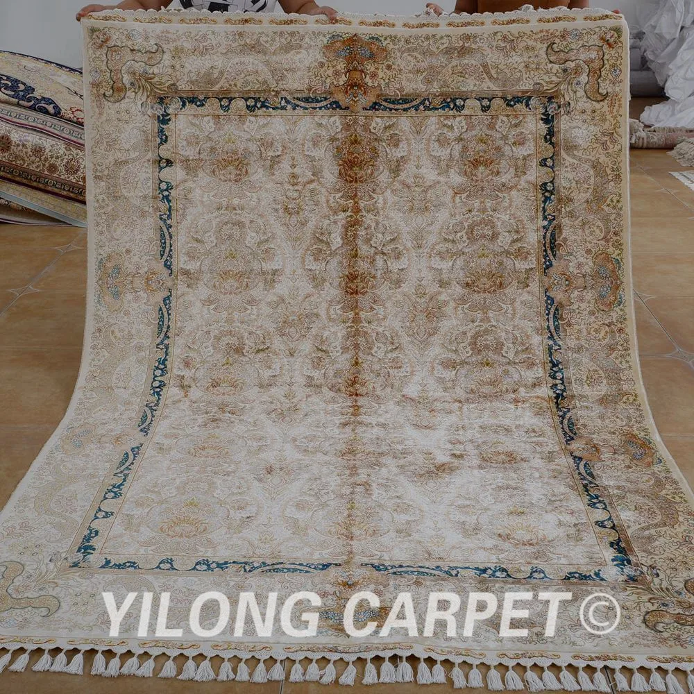 Yilong 5 &quotx 8&quot ручной работы ковер цветочный верблюжий медальон узелковые дешевые