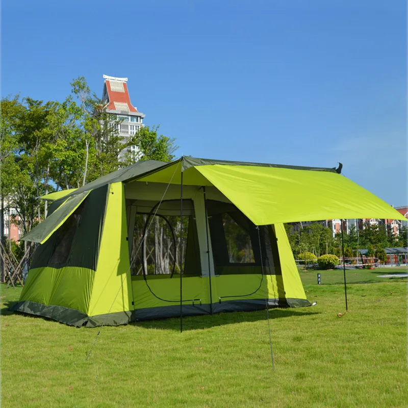 

New Arrival 8-12 Person Ultralarge Tent Double Layer Waterproof Windproof Anti-UA Super Strong Camping Tent Large Gazebo