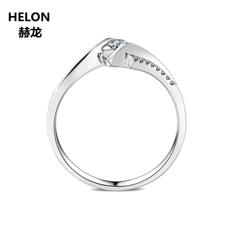 0.15ct SI/H Natural Diamonds Engagement Wedding Ring for Women Solid 14k White Gold Anniversary Party Fine Lover Gift | Украшения и
